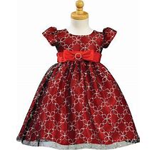 Red Glittered Tulle Dress With Taffeta Waistband - Size: 10 | Pink Princess