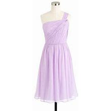 J Crew Lavender Purple Chiffon One Shoulder Ruched Dress Formal Gown