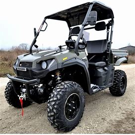 400Cc T-BOSS 410 Hunting Gas Golf Cart UTV Utility Vehicle 2 Seater 25.5HP 2WD/4WD With Dump Bed - GREEN