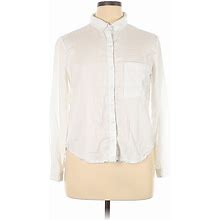 Cloth & Stone Short Sleeve Button Down Shirt: Ivory Tops - Women's Size 1X