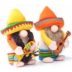 Fiesta Gnome Couple Cinco De Mayo Tomte For Mexican Taco Tuesday Elf Dwarf Gift Nisse Kitchen Tiered Tray Decoration