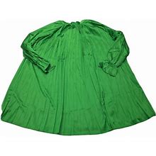 Chicme Green Long Sleeve Pleated Mini Dress Womens Size Medium