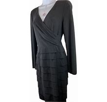Adrianna Papell Black Party Dress Cocktail Office Size 8