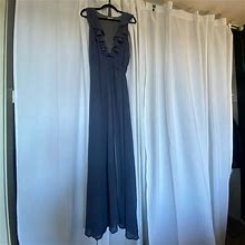 Tobi Dresses | Tobi - Treasure Me Ruffle Maxi Dress / Slate Blue / Xl / Wrap Dress | Color: Blue | Size: Xl