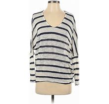 Enti Clothing Pullover Sweater: Blue Stripes Tops - Women's Size Small