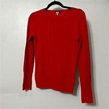 J. Crew Sweaters | J.Crew Red Cable Knit Sweater Size S | Color: Red | Size: S