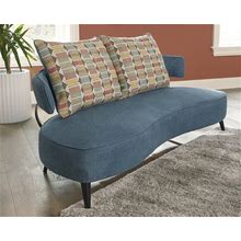 Signature Design By Ashley Hollyann Mid-Century Modern Blue Sofa - 77"W X 37"D X 35"H