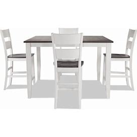 Blake White & Gray 5 Piece Counter Set | Cottage Dining Room Sets Birch Veneers/Hardwood Solids/Mango Veneers By Bob's Discount Furniture