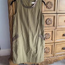 Loft Dresses | Ann Taylor Loft Army Green Shift Dress With Sequin | Color: Green | Size: 2