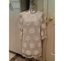 Ark & Co. White Embroidered Daisy Women's Sheer Shift Dress $119 m