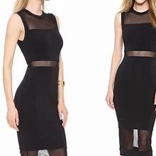 Alice + Olivia Dresses | Alice + Olivia Black Sheer Panel Dress | Color: Black | Size: 2
