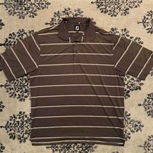 Footjoy Fj Gray Striped Golf Shirt Polo Size 2X Poly/ Spandex