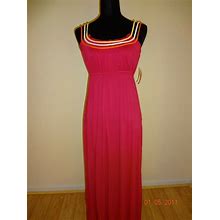 Maxi Dress With Braided Straps - Strawberry Color - Size Small