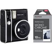 FUJIFILM INSTAX MINI 40 Instant Camera And Monochrome Instant Film Bundle 16696875