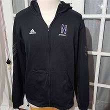 Adidas Shirts | Adidas Mens Black Northwestern Baseball Full Zip Hoodie Jacket Xl | Color: Black | Size: Xl