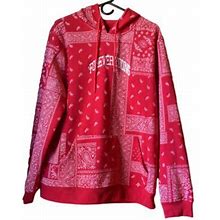 Brooklyn Cloth Womens Pullover Jacket Red Paisley Embroidered Size