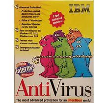 RARE NEW IBM Antivirus V3.0, DOS, Windows 3.1/95/NT & OS/2 Sealed Retail Big Box