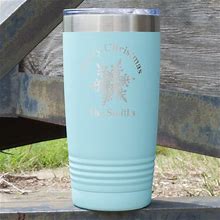 Custom Snowflakes 20 Oz Stainless Steel Tumbler - Teal - Single Sided (Personalized)