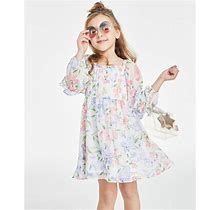 Rare Editions Toddler & Little Girls Floral-Print Chiffon Dress, Created For Macy's - Ivory - Size 4T