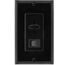 Maxxima 3-Way / Single Pole Dimmer Light Switch 600 Watt, LED Compatible, Wall Plate Included, Black
