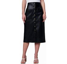 [BLANKNYC] Womens Snap Front Midi Vegan Leather Skirtskirts