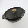 Staub Oval Cocotte Cast Iron Pot 23 Cm, Black Cast Iron Faitout, Staub Oval Baking Dish, "La Cocotte" French Stewpot, Cast Iron Cookware