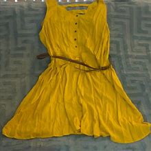 Forever 21 Dresses | Gold Sleeveless Dress With Brown Belt . | Color: Gold | Size: 3X