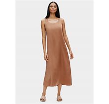 Eileen Fisher M Luxurious Limited Edition Hammered Silk Maxi Dress