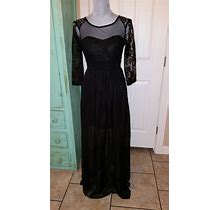 Mf Dress, 3/4 Length Sleeve, Lace/Sheer, Maxi Dress With Short Skirt