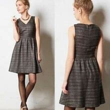 Anthropologie Dresses | Anthropologie Metallic Tweed Dress | Color: Black/Silver | Size: 6
