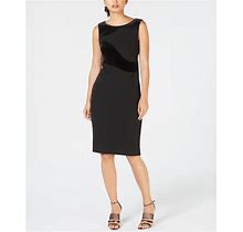 Calvin Klein Womens Velvet Swirl Sheath Dress, Black, 4P