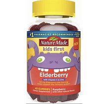Nature Made Kids Elderberry Vitamins, Raspberry Flavor, 40 Gummies