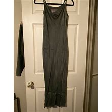Anthropologie Dress Xs Green Long Silky And Soft