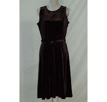 Charter Club Knit Sleeveless Solid Velvet Midi Dress Black S