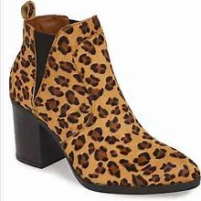 Mia Trinaa Pony Hair Leopard Heeled Boots Sz 6.5