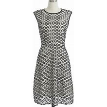 J. Crew Petite Punched Out Eyelet Dress SZ 12P In Black/ White