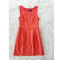 J Crew Red Shift Lined Babydoll Dress With Pockets Size 0 Style