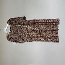 Aqua Dresses | Aqua Curve Leopard Print Tiered Ruffled Dress Size 3X | Color: Brown/Tan | Size: 3X