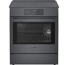 Bosch - 800 Series 4.6 Cu. Ft. Slide-In Electric Induction Range With Self-Cleaning - Black Stainless Steel