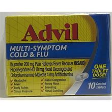 Advil Multi-Symptom Cold & Flu Coated Tablets - 10 Ct. Advil