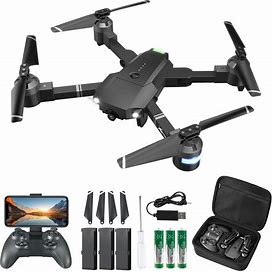 ATTOP Drone With Camera For Adults&Kids, Foldable 1080P FPV 120°FOV Drone W/3 Batteries 30 Mins Flight Time, Drone For Kids 8-12 W/Carrying Case, VR