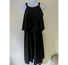 MSK Women's Sleeveless Halter Sheath Formal Dress Black Glitter Size 12