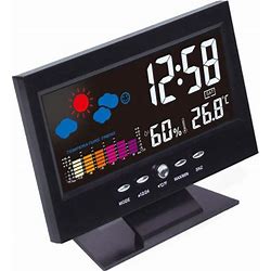 SUPER STORE Functional Digital Alarm Clock Temperature And Humidity Weather Clock Color Screen Sound Control Desktop Backlight Electronic Alarm Clock