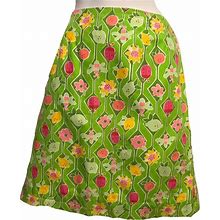 Vintage 90S Lilly Pulitzer Skirt/A-Maze-Ing Skirt/Bees, Ladybugs,Flowers, Lemon Print/A-Line/Preppy/Lined/Pink, Green, Yellow, Orange, White