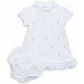 Polo Ralph Lauren Baby Girl's Ruffled Polo Dress & Bloomers Set - White - Size 12 Months