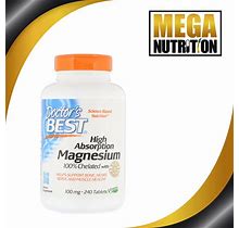 Doctor's Best High Absorption Magnesium 100% Chelated Minerals 100Mg 240 Tablets