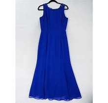 Scott Mcclintock Dress Womens 10 Blue Beaded Sequin Sleeveless Formal Gown Maxi