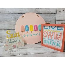 Summer Time Home Decor, Door Hanger, Swim Sign, Sun Of A Beach, Sand