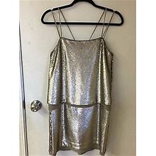 Banana Republic Silver Sequin Mini Party Dress Size 2 With Tag