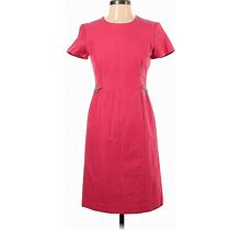 Talbots Casual Dress - Sheath Crew Neck Short Sleeve: Burgundy Solid Dresses - Women's Size 2 Petite